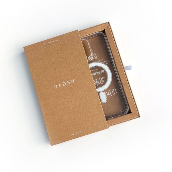 Custom logo kraft paper phone case drawer packaging box package for IPhone 17