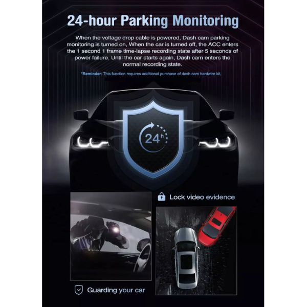 WDR 128GB 4K GPS Dash Cam Dash Mounted Camera 3 Channels