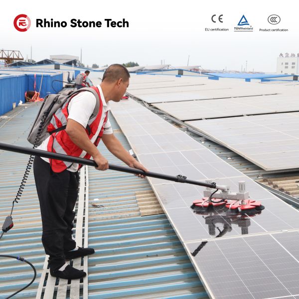 Solar Cleaning Brush for Efficient Photovoltaic Panel Dry Wet Washing Cleaner