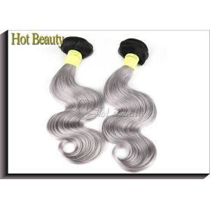 Unprocessed Brazilian Virgin Hair Body Wave Grey Remy Human Hair Weave Full Ends