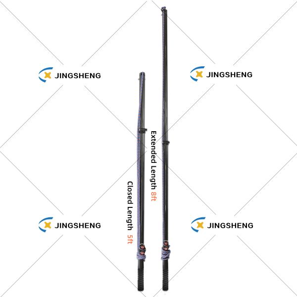 8ft Heavy Duty Sunshade Pole | Designed for Outrigger Use - Glossy Black