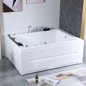 Acrylic Bathroom Sanitary Ware Fibreglass Double Whirlpool Spa Bathtub
