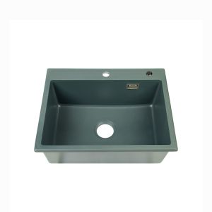 Grey 80% 20% Acrylic Single Bowl Quartz Black Sink Stain Resistant