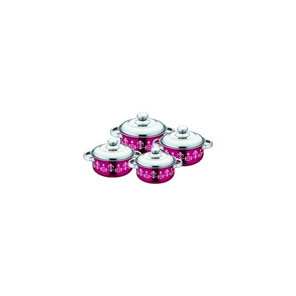 2020 hot sales 4pcs colorful cookware set & red ,blue 16cm -22cm color&flower cooking pot &stainless steel pot