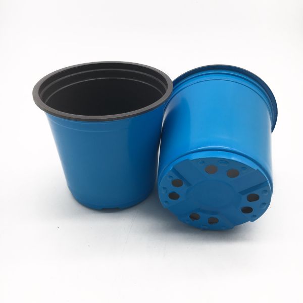Buy Skyblue PP Soft 14cm Dia Plastic Grow Pots Recycled Plastic Garden Pots at wholesale prices