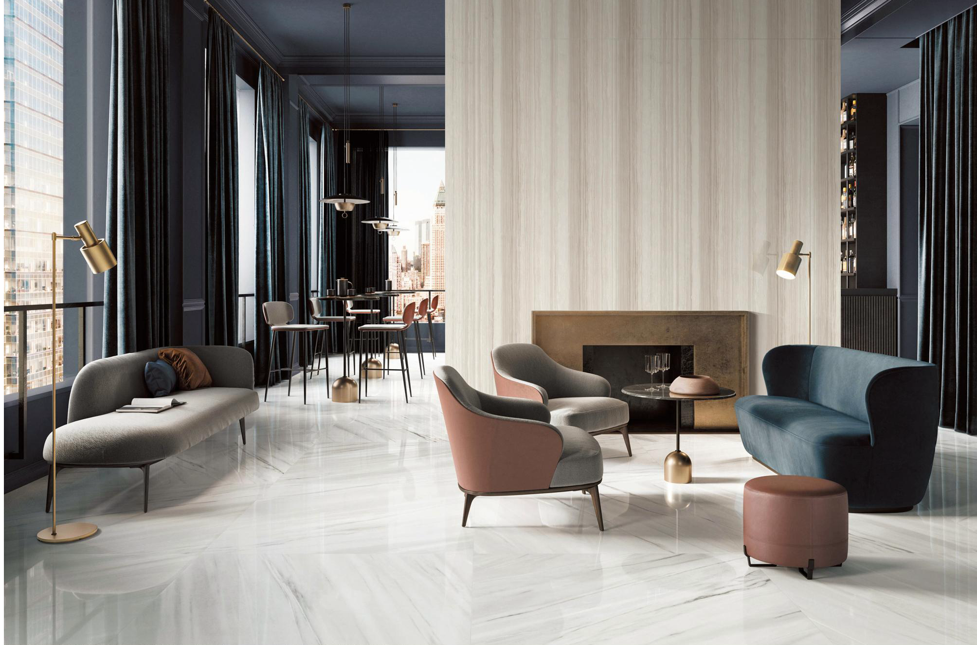 Wood Look Finished Porcelain Slab Sintered Stone 1200*2400 for Floor and Wall Tile