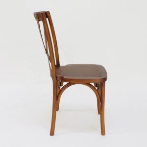 Commercial Furniture Stackable Vintage Cross X back Wood Dining Chairs for