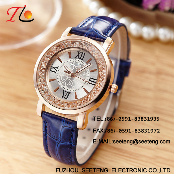 WHOLESALE PU STRAP AND CASE QUARTZ WATCHES ELEGANT LADIES WATCH