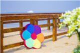 Rainbow Colors Flower Shape Meditation Mat Polyester Cotton Fabric Energetic Meditation Mat