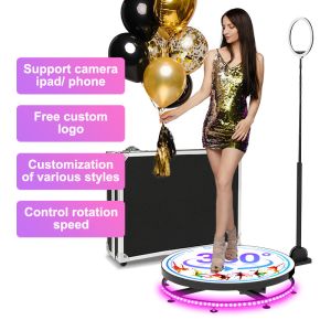 Glass Platform 360 Rotating Photo Booth With Gopro 6 Person Load