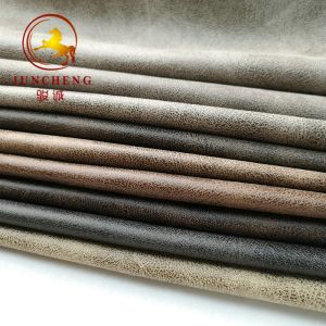 100% Polyester Bronzed Foil Embossed Faux Suede Fabric