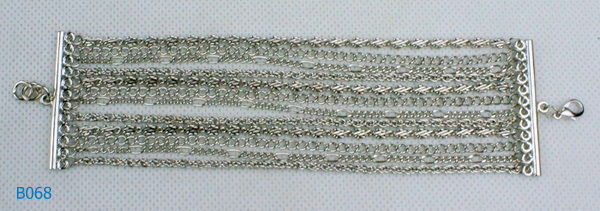 2 Tones Color Tin alloy Fashion Stones Jewelry Metal Cuff Bracelets for Party