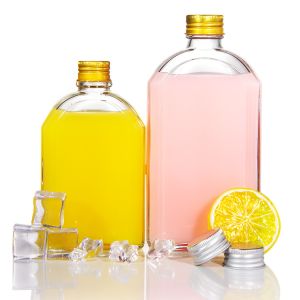 Square Flat Transparent Liquor Glass Bottle For Drinking