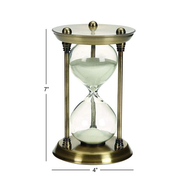 Metal Alloy / Brass Vintage Hourglass 15 Min - 60 Min With Antique Painting