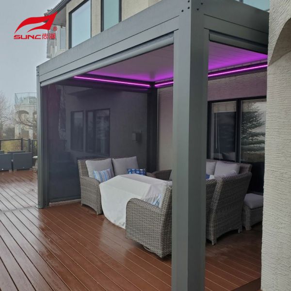 Buy Adjustable Louvered Roof Motorized Aluminum Pergola 6063 T5 at wholesale prices