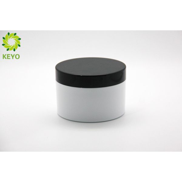 Buy PETG Wide Mouth Face Mask Jar 200g Thick Wall Type With Black Plastic Lid at wholesale prices