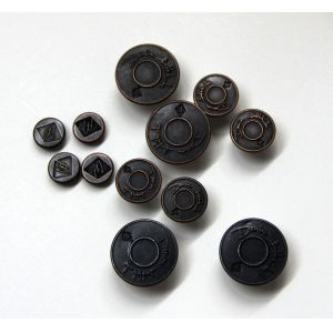 Oil Painting Zamak Custom Clothing Buttons Zinc Alloy , Flat / 3D