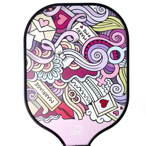 Carbon Graphite Paddle Ball Rackets Pp Honeycomb Pink Lightweight Pickleball