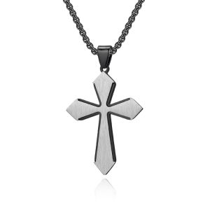 Stainless Steel Cross Shape Men's Fashion Necklace for Jewelry