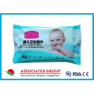 China Antibacterial Water Baby Wipes Small Package With Soybean Plant Ingredients on sale