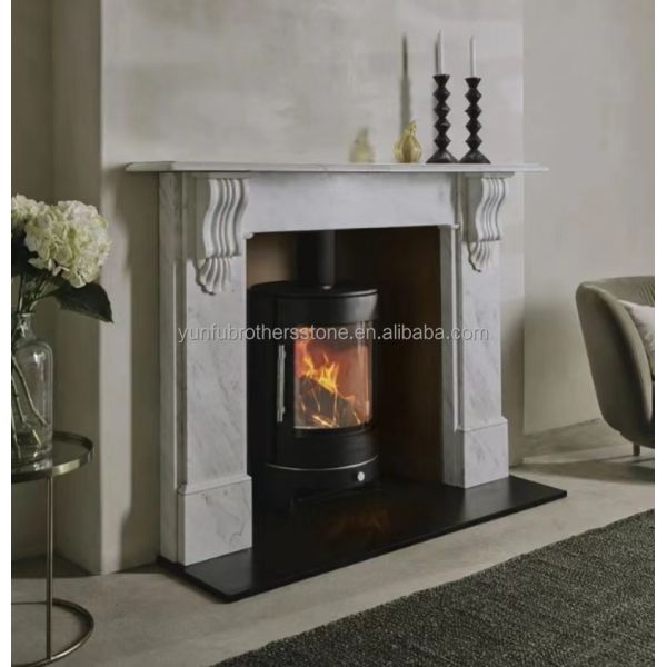 Customized Marble Mantel Fireplace Without Remote Control Perfect for Living Room or Vilar