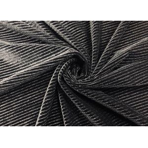 220GSM Stretchy 93% Polyester Corduroy Fabric for Clothing Sofa Black