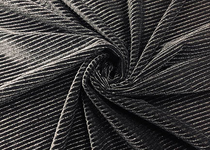 Buy 220GSM Stretchy 93% Polyester Corduroy Fabric for Clothing Sofa Black at wholesale prices