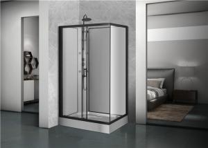China Square Bathroom Shower Cabins black Acrylic ABS Tray black Painted 1200*80*225cm on sale