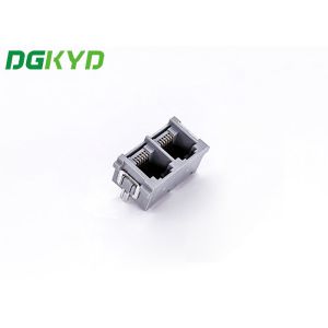 180 Degree 1X2 6P6C RJ45 Connector With Metal Shield