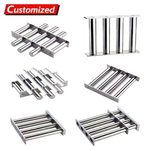 Custom Permanent Strong Magnet Grid 12000 Gauss Neodymium Bar Rod Separator Stainless Filter High Magnetic Hopper Grate Magnet for lithium battery