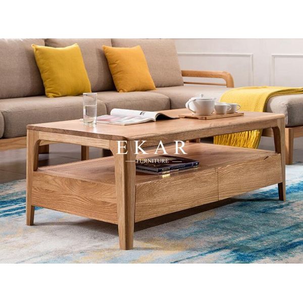 Coffee Table Design Solid Wood Living Room Modern Furniture FL-B006-C