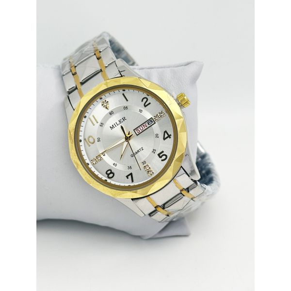 Miler Luxury Men Quartz Watch Waterproof Date Week Luminous Wristwatch Stainless Steel Men's Watches