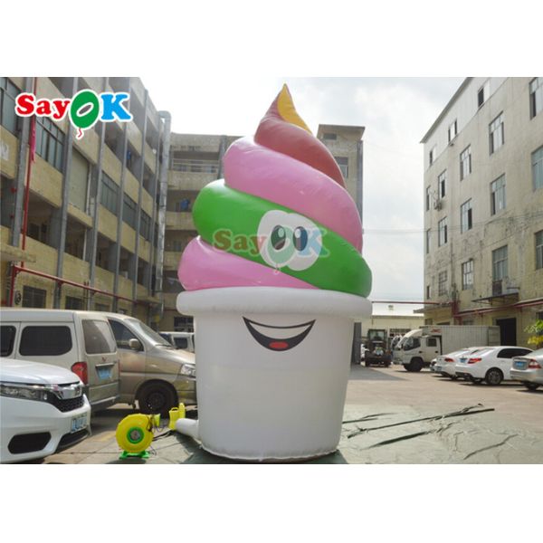 Customized 5m Inflatable Ice Cream Model For Festival Outdoor Advertising