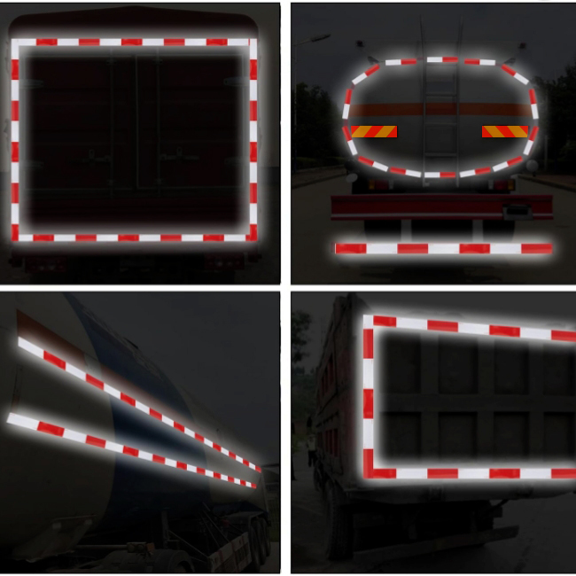 LU DOT-C2 Reflective Tape Red White Reflective Tape Outdoor Warning Safety Tape for Vehicles Trailers Trucks Signs