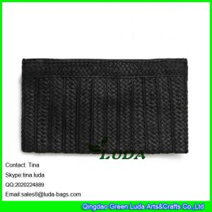 China LDZS-317 paper braided women handbag black clutch handbags purses on sale