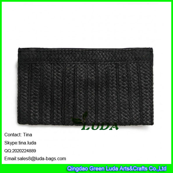 Buy LDZS-317 paper braided women handbag black clutch handbags purses at wholesale prices