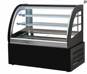 Fan Cooling Cake Display Cabinet For Milk Stations Adjustable Chorme Plated