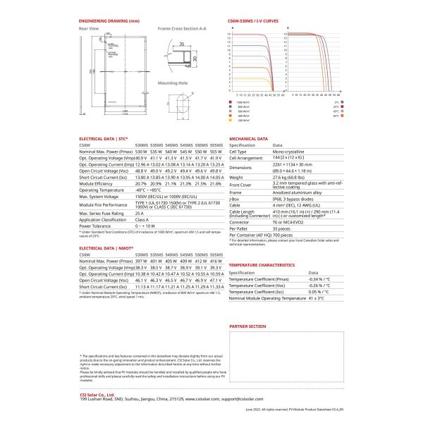 540W 545W Canadian Rooftop Solar Panel 550W 555W Rooftop Pv System For Home Bifacial