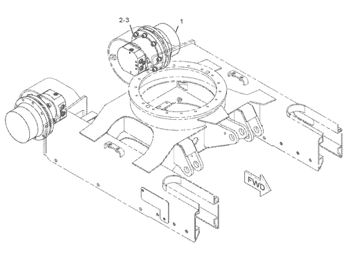 1454246 MOTOR & MTG GP-TRAVEL Parts scheme