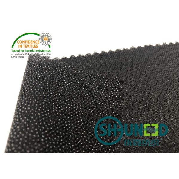 Buy Black PA Coated Woven Interlining Twill Woven Stretch Interfacing at wholesale prices