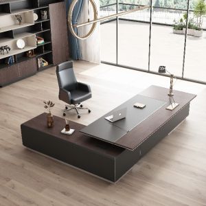 Modern Luxury Large Wooden MDF Desk Classic Boss Office Desk For Workstations