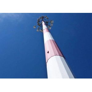Q235B / Q345B 45m Monopole Antenna Tower Heavy With 4.8S / 6.8S / 8.8S Bolt