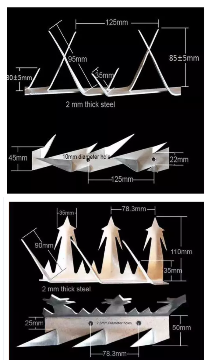Hot Dipped Galvanized Wire Fence Security Spikes Burglar Proof