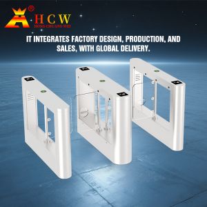 HCW IP54 Face Recognition Turnstile Gate Swing Barrier For Pedestrian Control