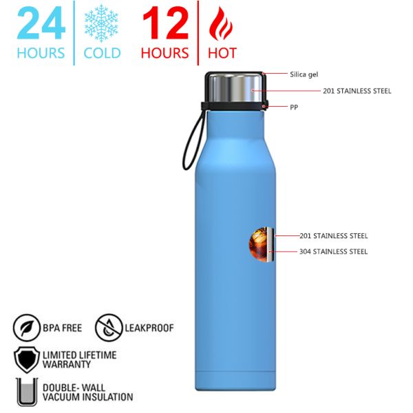 750ml Double Wall The Best Vacuum Insulated Stainless Steel Water Bottle Metal Thermos Flask Stainless Steel Sports Water Bottle