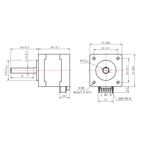 CE Casun 40mm NEMA 14 Stepper Motor CCTV 12V DC Stepper Motor