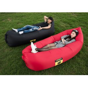 Red / Black / Pink Color Inflatable Sleeping Bag With Side Pocket Nylon Material