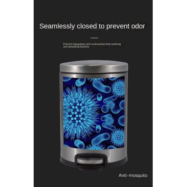 Household 10L Lobby Garbage Cans Stainless Steel Pedal Garbage Can