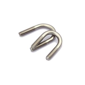 Plain Cable End Fittings Pipe Size Zinc Plated Round Bend U-Bolt With Hex Nuts