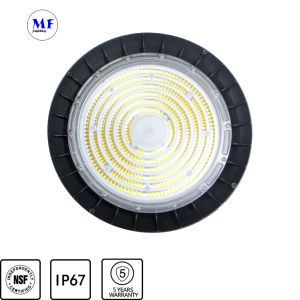 China NSF CE IP66 UFO LED High Bay Light 150lm/W Smooth Body -Anti-Dust Design Easy Cleaning Supermarket Cold Chain Warehouse on sale